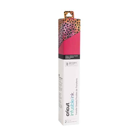 Cricut Infusible Ink Transfer Sheets 2-pack (Rainbow Cheetah); Produces stunning, vibrant, professional, and permanent heat transfers; Requires compatible Infusible Ink blank (sold separately) and Cricut EasyPress™ 2 or heat press that reaches 400°F (205°C); Transferred inks never flake, peel, crack or wrinkle